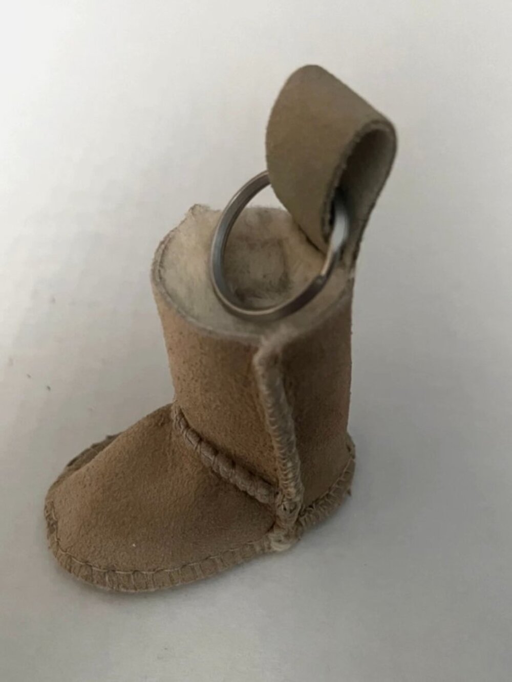 UGG Australia Beige Boot Sheepskin Key Ring Key chain Key Fob
